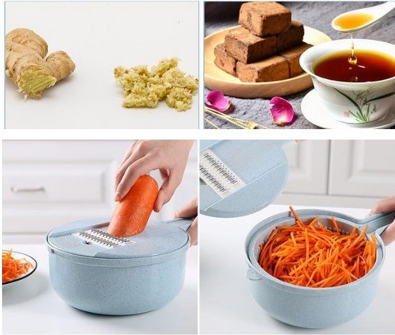 8 In 1 Mandoline Slicer Vegetable Slicer Potato Peeler Carrot Onion Grater With Strainer Vegetable Cutter Kitchen Accessories - Rox International