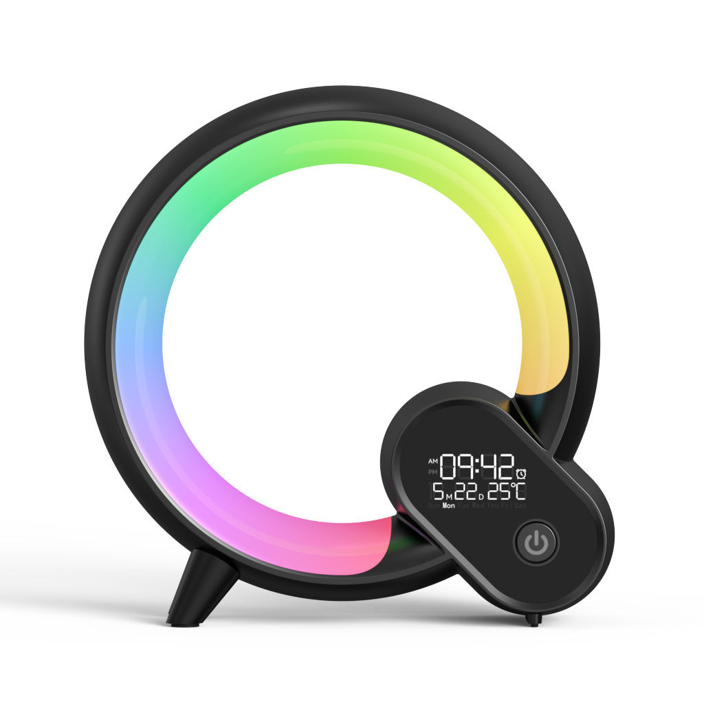 Creative Q Light Analog Sunrise Digital Display Alarm Clock Bluetooth Audio Intelligent Wake-up Q Colorful Atmosphere Light - Rox International