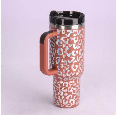 40 Oz Tumbler With Handle Straw Insulated, Stainless Steel Spill Proof Vacuum Coffee Cup Tumbler With Lid Tapered Mug Gifts For Valentine Lover Suitable For Car Gym Office Travel - Rox International