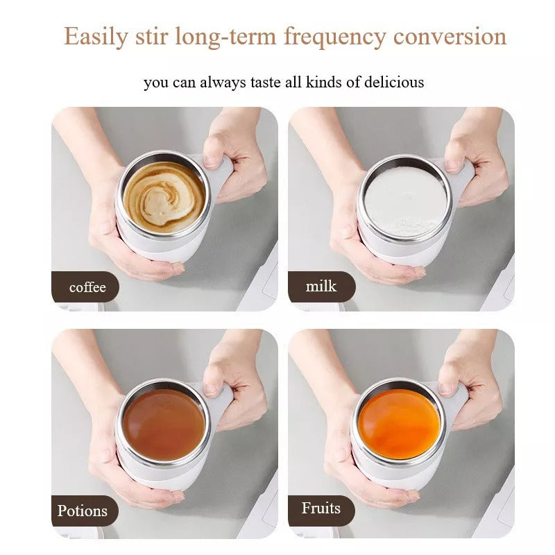 Rechargeable Model Automatic Stirring Cup Coffee Cup High Value Electric Stirring Cup Lazy Milkshake Rotating Magnetic Water Cup - Rox International