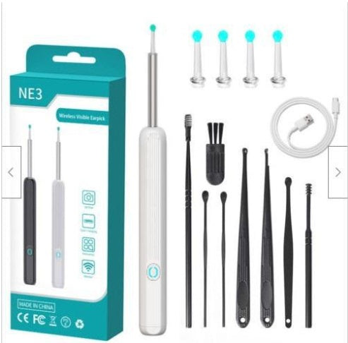 NE3 Ear Cleaner Otoscope Ear Wax Removal Tool With Camera LED Light Wireless Ear Endoscope Ear Cleaning Kit For I-phone - Rox International