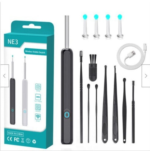 NE3 Ear Cleaner Otoscope Ear Wax Removal Tool With Camera LED Light Wireless Ear Endoscope Ear Cleaning Kit For I-phone - Rox International