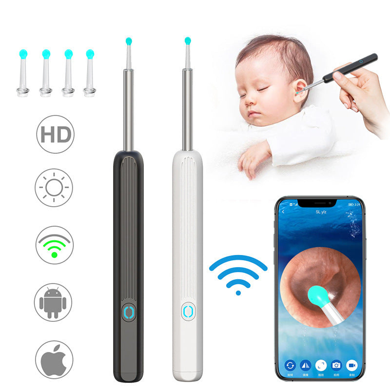 NE3 Ear Cleaner Otoscope Ear Wax Removal Tool With Camera LED Light Wireless Ear Endoscope Ear Cleaning Kit For I-phone - Rox International