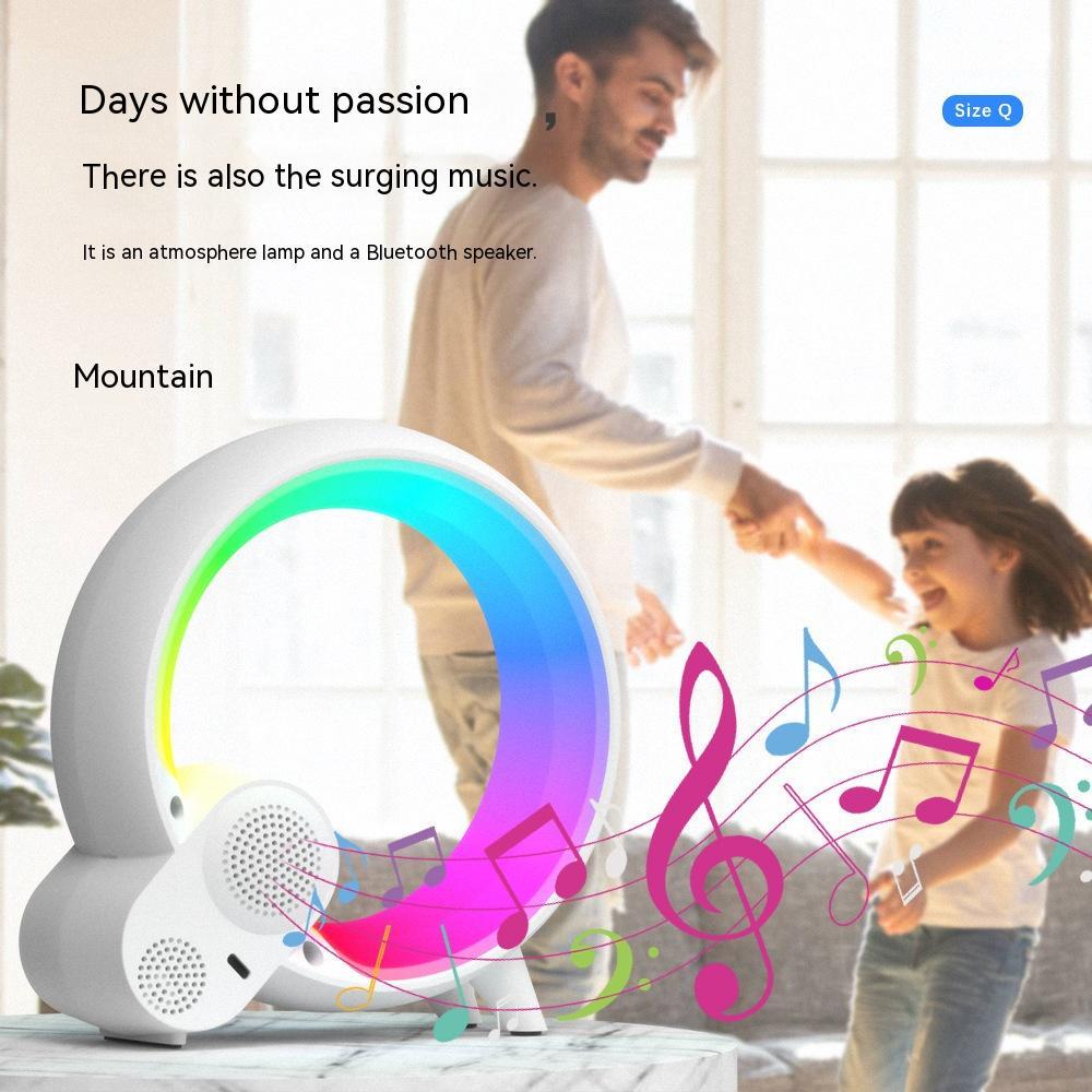 Creative Q Light Analog Sunrise Digital Display Alarm Clock Bluetooth Audio Intelligent Wake-up Q Colorful Atmosphere Light - Rox International