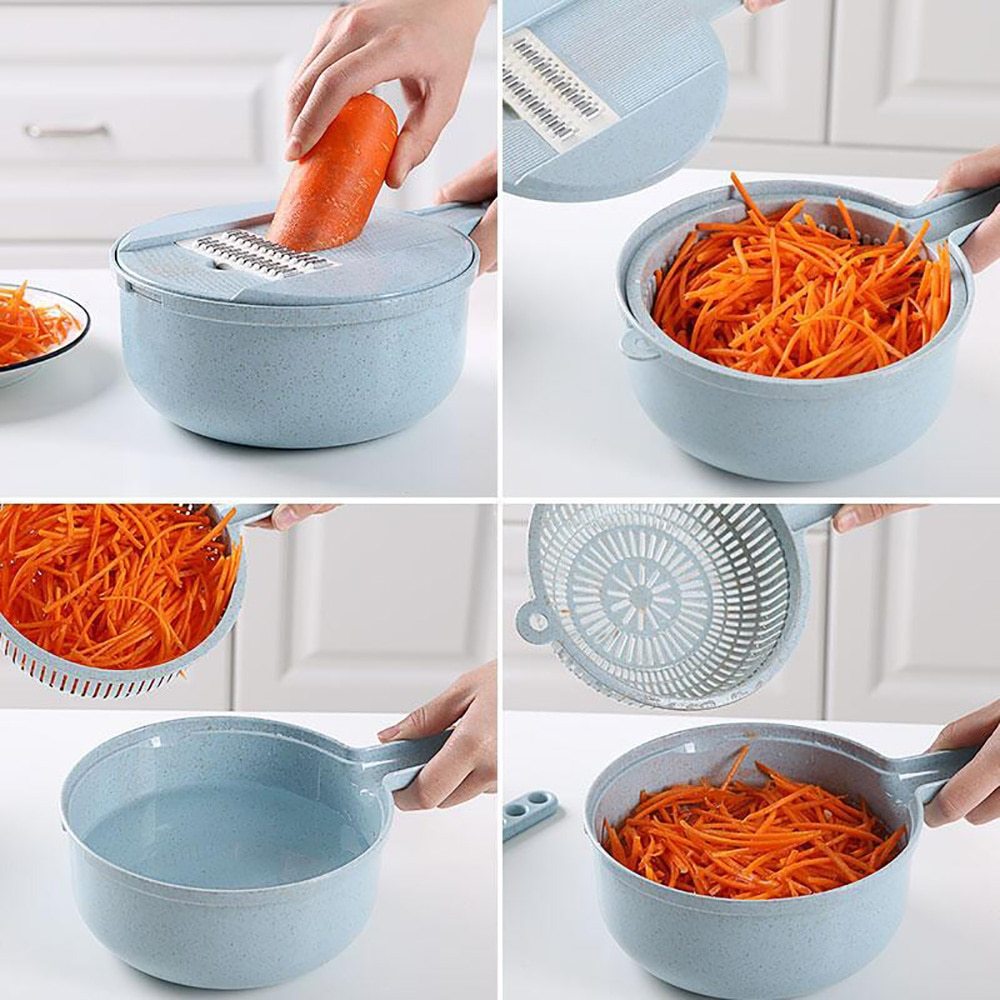 8 In 1 Mandoline Slicer Vegetable Slicer Potato Peeler Carrot Onion Grater With Strainer Vegetable Cutter Kitchen Accessories - Rox International