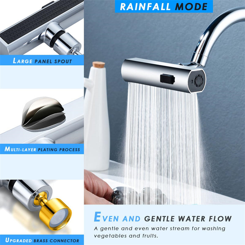 Kitchen Faucet Waterfall Outlet Splash Proof Universal Rotating Bubbler Multifunctional Water Nozzle Extension Kitchen Gadgets - Rox International