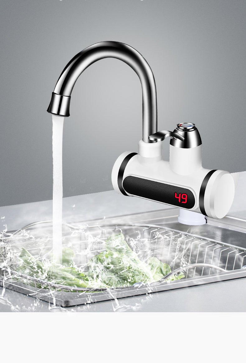 Kitchen Electric Water Tap  Water Heater Temperature Display Cold Heating Faucet Hot Water Faucet Heater - Rox International