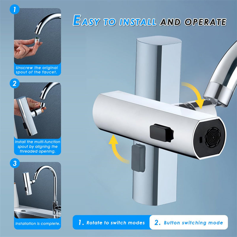 Kitchen Faucet Waterfall Outlet Splash Proof Universal Rotating Bubbler Multifunctional Water Nozzle Extension Kitchen Gadgets - Rox International